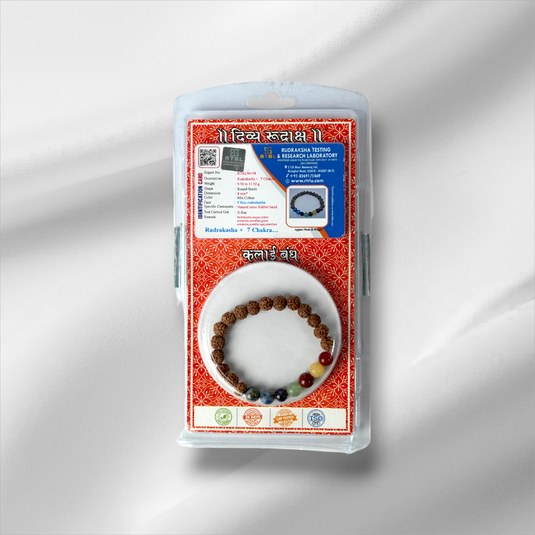 Rudrakasha + 7 Chakra Bracelet