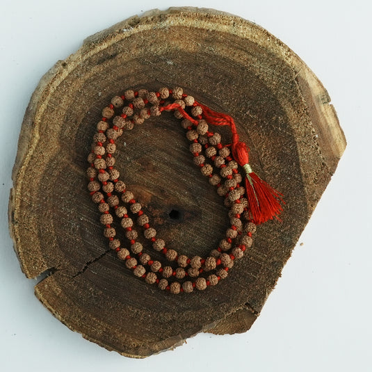 5 Mukhi Rudraksh Jaap Mala (Red String)