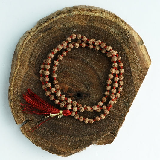 5 Mukhi Rudraksh Jaap Mala (Red String)