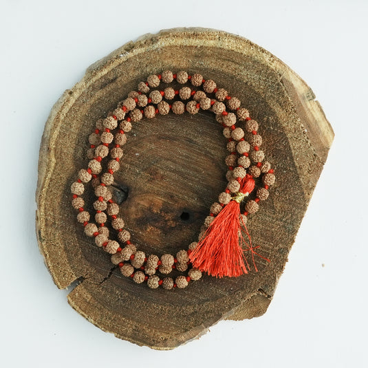 5 Mukhi Rudraksh Jaap Mala (Red String)