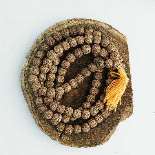 5 Mukhi Rudraksh Jaap Mala (Orange String)