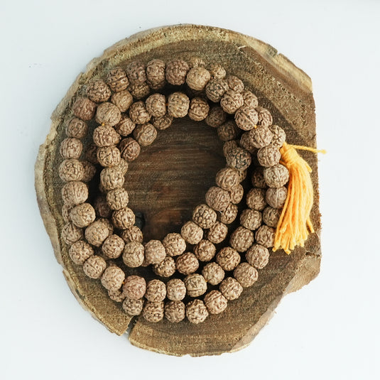 5 Mukhi Rudraksh Jaap Mala (Orange String)